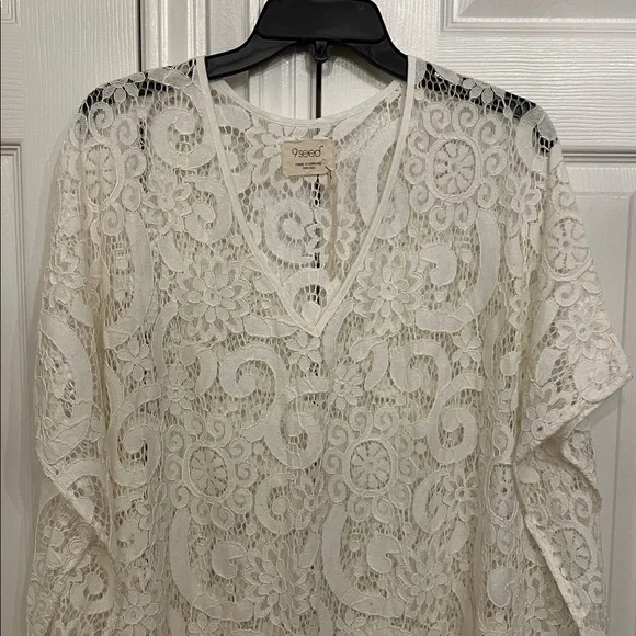 9SEED Cream Lace Caftan Kimono Coverup - NWOT!! Limited Edition! - Picture 6 of 10